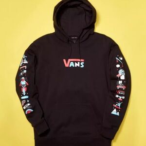 Vans Hoodie Mens Medium Family Graphic Action Sports Pullover Black Skater